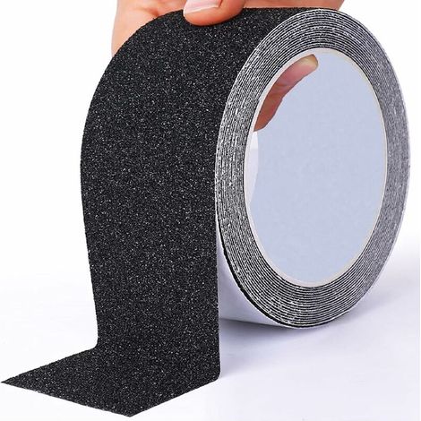 Bravix Ruban Antidérapant Pour Escaliers, 10 Cm 10 M, Ruban Adhésif Antidérapant Extérieur, Ruban De Traction Antidérapant, Ruban De Sécurité, Pour Usage Intérieur Et Extérieur, Noir