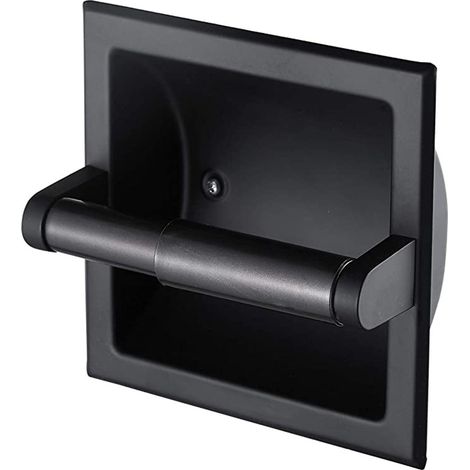 Bravix 1pc Porte-papier Toilettes Support De Papier Mural ,porte-rouleau De Papier Wc En Métal,noir