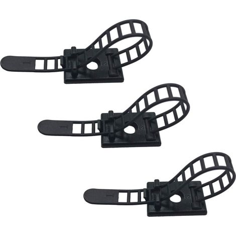 Bravix Lot De 25 Clips Pour Câbles Adhésifs Avec Vis En Option - Attaches De Gestion Des Câbles Réglables Et Réutilisables - Serre-câbles Robustes Pour Organisation À Domicile Bureau Et Bricolage