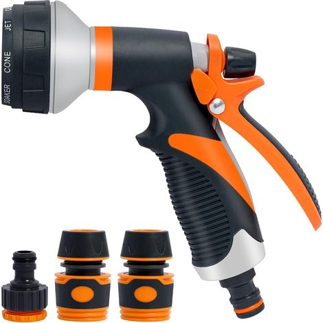 Bravix Pistolet Pulvérisateur, Tuyau D'Arrosage, Pistolet D'Arrosage 8 Modes Haute Pression, Buses De Douche De Jardin, Pulvérisateur À Main Pour Arroser Les Plantes, Les Pelouses Et Laver Les Voiture