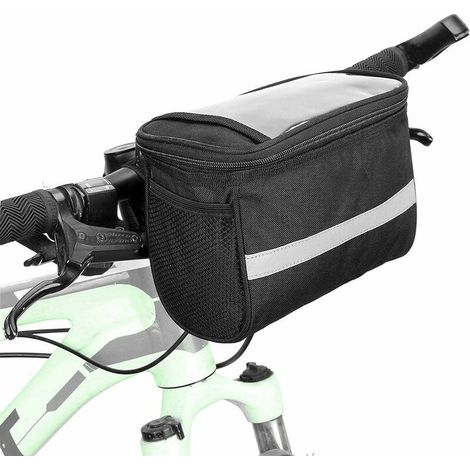 Bravix Sacoche De Guidon De Vélo - Étanche - Sac Isotherme Avec Bandes Réfléchissantes - Téléphone Portable, Cartes Ou Système De Navigation Pour Les Voyages, Le Géocaching, Le Plein Air Et Le Sport