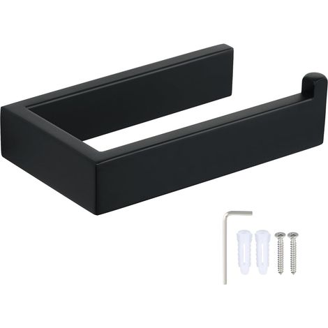 Porte Papier Toilette Mural Porte Rouleau Papier Toilette, Support Porte Papier Toilette Noir Mat Pour Salle De Bain Ou Cuisine, Longueur 14.5cm Acier Inoxydable Sus304