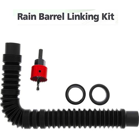 Kit De Raccordement Pour Tonneau De Pluie, Ensemble De Collecteur Eau De Pluie, Avec Tuyau De Raccordement De 78 Cm