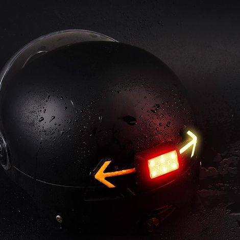Bravix Lumières De Casque De Tour De Vélo Avec Télécommande Sans Fil - Feu Arrière De Bicyclette Avec Clignotant Pour Le Cyclisme Et 6 Feux Stroboscopiques D'Avertissement De Sécurité Arrière Noir