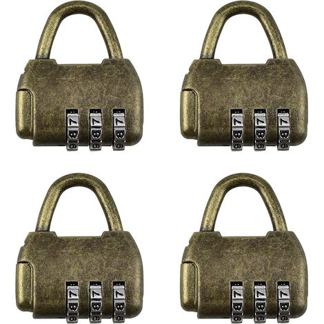 Lot De 4 Cadenas À Combinaison Rétro En Alliage De Zinc Avec Code Numérique En Forme De Sac À Main