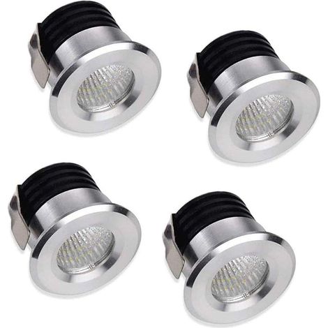 Bravix 4 X Mini Spot Led Encastré Mini Projecteurs 3w Led Blanc Chaud Pour Vitrine Station Intérieur Éclairage Plaque De Plâtre Incl.seperated Transformateur