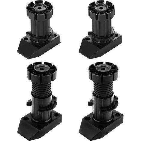 Bravix Lot De 4 Pieds De Meubles En Plastique Pour Cuisine, Pieds De Table Réglables En Hauteur, Pieds De Meubles De Rechange, Pieds De Meubles, Pieds De Réglage Pour Canapé-lit, Armoire, Canapé, Chai