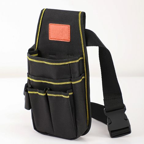 Bravix Pochette À Outils Porte-outil Sac De Ceinture En Tissu Oxford Noir Petit