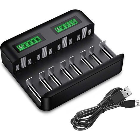 Bravix Chargeur De Batterie Universel Lcd, Avec Entrée Micro Usb De Type C