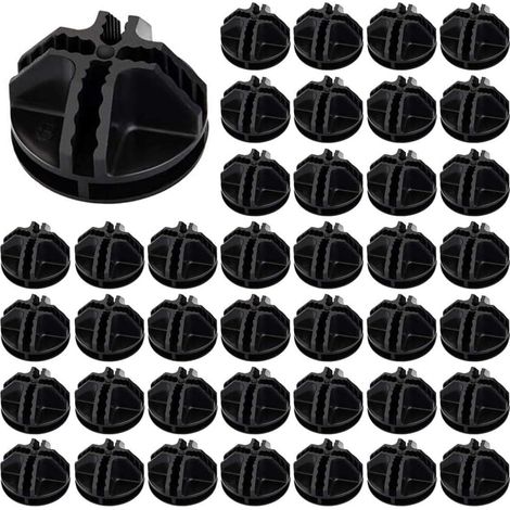Bravix 40pcs Connecteurs En Plastique Cube De Rangement Noir Cube De Grille Connecteurs Raccord Meuble De Rangement Portable En Plastique Pour Cubes De Rangement Rayonnage Armoire Modulaire