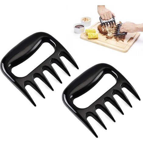 Bravix Lot De 2 Séparateurs De Viande En Forme De Griffe D'Ours - Outil De Manipulation De La Viande - Fourchette En Plastique - Séparateur De Viande - Pour Barbecue