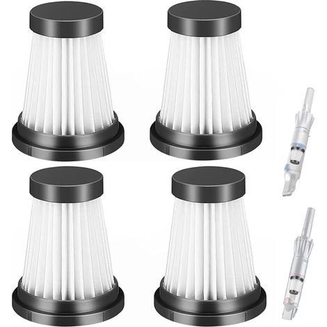 Bravix Lot De 4 Filtres Hepa De Rechange Pour Aspirateur Sans Fil Pour Moosoo K12 K12 Pro K13, Pour Genius Invictus One 1.0 X7 / 2.0, Pour Foxnovo 13kpa Accessoires De Filtre Pour Aspirateur À Main