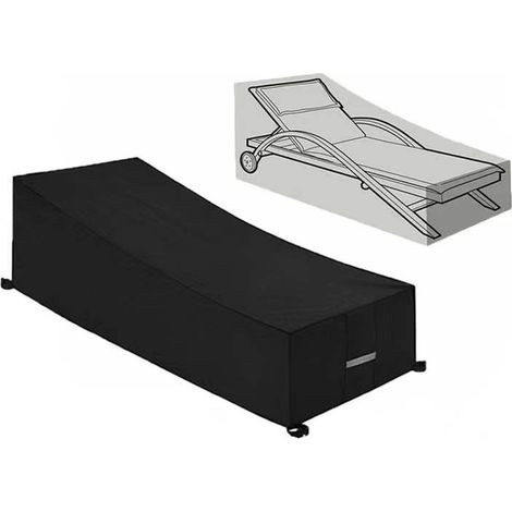Bravix Housse De Mobilier De Jardin, Housse De Chaise Longue De Jardin 2 Pièces Avec Bouches D'Aération, Imperméable, Coupe-vent, Anti-uv, Housse De Chaise Longue En Tissu Oxford 210d Robuste, Soleil
