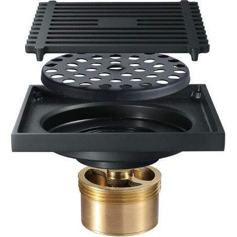 Bravix Siphon Douche À L'Italienne Siphon De Sol Noir Anti-odeur 100100mm