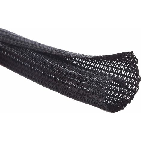 13mm-10m Gaine Câble Auto-fermeture Manchon De Câble Cache Câble Range Câble Gestion Des Câbles Pour Ordinateur, Automobile - Noir,