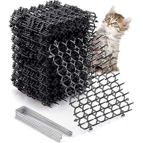Bravix Lot De 12 Tapis Répulsifs Pour Chat Avec Pointes, 15,5 X 20 Cm, Anti-creusement, Protection De La Pelouse Et Du Jardin