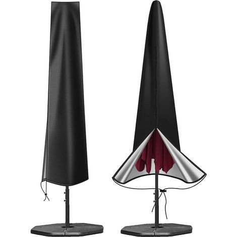 Bravix Housse De Protection Pour Parasol - Housse De Parasol De Jardin Résistante À L'Eau 600d - Parasol Droit En Bâche Résistante Aux Uv Avec Protection De Terrasse À Glissière 190 30 50 Cm Parasol