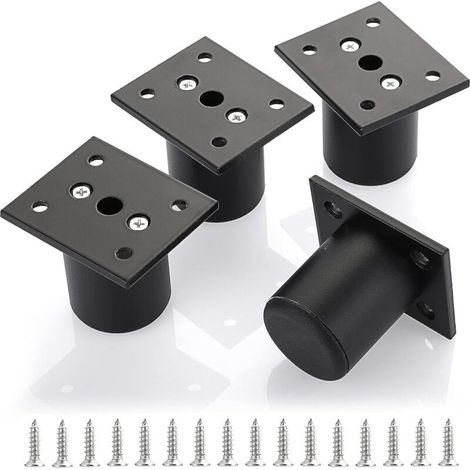 Bravix 4pcs Pieds De Meuble Ajustable Pieds De Lit Rehausser Le Meuble Pied En Alliage D'Aluminium Pour Sommier,armoire,table (noir,hauteur 50mm),