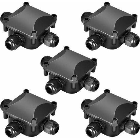 Bravix Lot De 5 Boîtes De Jonction Étanches Ip68 230 V Noir