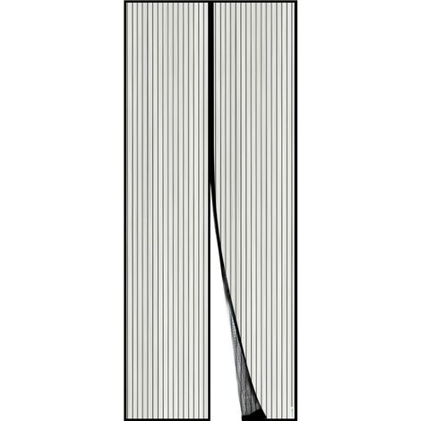 Bravix Moustiquaire Magnétique Pour Porte, Rideau En Maille, Joint Magnétique De Haut En Bas Avec Fermeture Automatique, Maintient L'Air Frais À L'Intérieur (90x210cm, Noir)