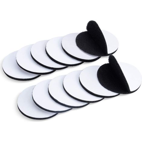 Bravix 12 Pièces Bande Auto-adhésif, 3cmx3cm Bande Agrippantes Adhésives, Ruban Adhésif Double Face, Boucle Forte De Crochet Amovible Rubans De Fixation Adhésifs Muraux, Scratch Autocollant, Noir