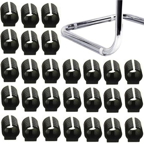 Bravix Lot De 32 Capuchons De Pieds De Chaise En Forme De U Pour Protéger Les Pieds De La Plupart Des Meubles (19 Mm, Noir)