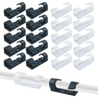 Bravix 40 Stück Kabelclips, Klebebefestigungen, Selbstklebende Kabelmanagement-pads, Für Ladegerät/kopfhörer/telefon (6 Mm) (weiß + Schwarz)