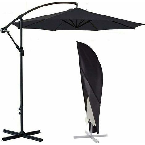 Bravix Housse De Protection Grand Parasol 280cmx30cmx81cm Noir