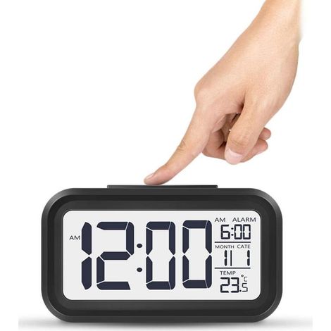 Bravix Réveil Numérique,réveil Électronique Grand Écran Hd Lumière Intelligente Avec Date/capteur De Température/heure/snooze Pour Enfants, Adolescents