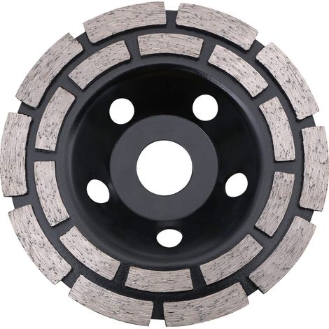 Bravix Disque Diamant, Diamant À Meuler Béton 125 X 22,2 Mm Double Rangée, Meule Diamantée Universelle Pour Poncer Béton, Pierre, Granit Chape, Maçonnerie