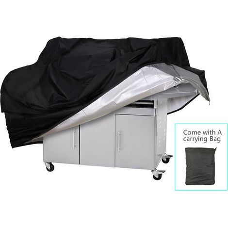 Bravix Bache Barbecue, Kit De Revêtement De Barbecue, Couverture Imperméable Au Barbecue, Couvercle De Gril À Gaz Lourd-noir 145 X 61 X 117 Cm