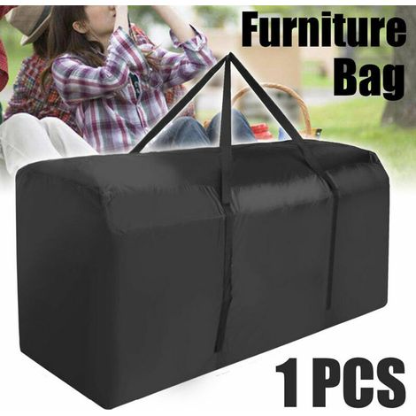 Bravix Sacs De Rangement Pour Coussins De Terrasse Sacs De Rangement Rectangulaires Pour Coussins De Mobilier D'Extérieur Housses De Rangement Pour Coussins De Jardin Avec Fermeture Éclai,noir,210d