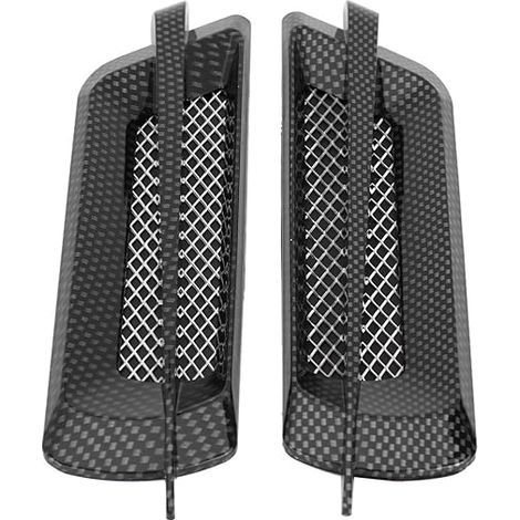 Bouchon Autocollant Pour Ventilation De Voiture,2pcs Universel Voiture Latérale Flux D'Air Grille D'Entrée D'Air Évent Mesh Trou Couvercle Décoratif Décoratif Abs Plastique Autocollant
