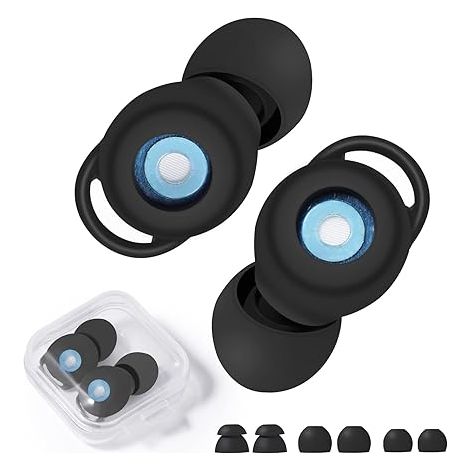 Bravix Boule Anti Bruit Bouchons Pour Dormir, Protection Auditive Réutilisable En Silicone Flexible Et Doux, Travail, Voyage, Lire - Noir
