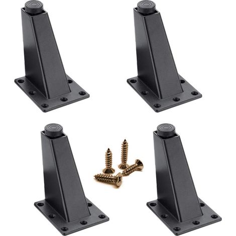 Bravix Pieds De Meuble 4 Pièces Pieds De Meuble Réglable Pieds De Table En Métal Pieds Meubles Alliage D'Aluminium Pied Canapé Noir Pour Meuble Canapé Table