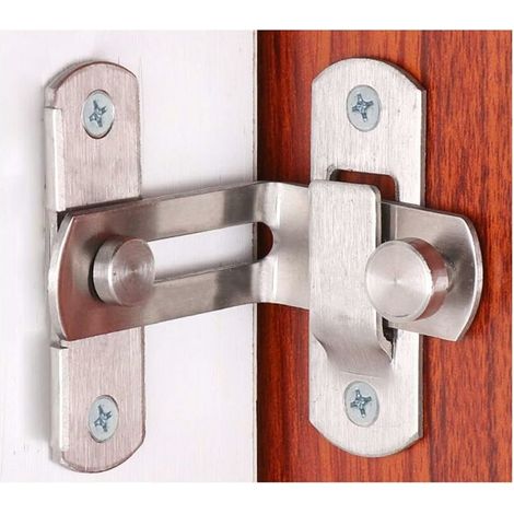Bravix Serrure De Porte À Angle Droit À 90 Degrés, Serrure À Verrou À Boucle Serrure À Came Pour Porte Et Fenêtre Barre De Verrouillage Coulissante Serrure De Porte De Grange Loquet Coulissant