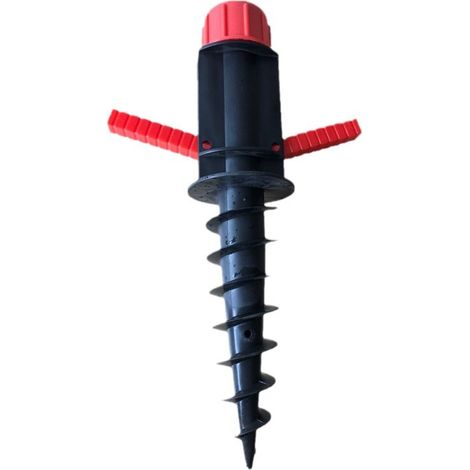 Bravix Noir Pied, Porte-parasol, Support À Vis, Douille De Sol, Camping, Plage, Rouge