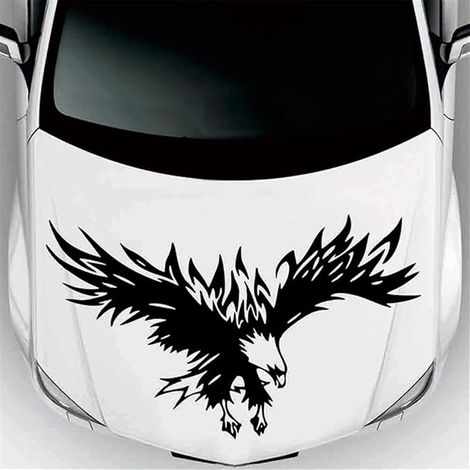 Bravix 2pcs Autocollant De Capot De Voiture,créative Personnalité Autocollant De Aigle Étanche Autocollant De Capot De Voiture Autocollant De Décoration De Maison De Style De Voiture,noir