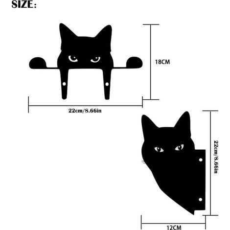 Silhouettes D'Animal En Métal En Forme De Chat Décoration De Jardin De Silhouettes Chat Piquet De Jardin Acrylique Chat,2 Pièces