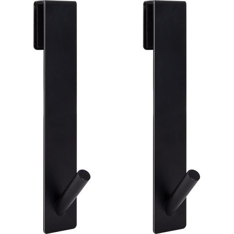 Crochets De Porte De Douche, Crochets De Suspension Pour Serviettes Sans Perçage, Accroche Serviette Avec Couches En Mousse Pour Porte De Salle De Bain En Verre Sans Cadre, Noir (2pcs)
