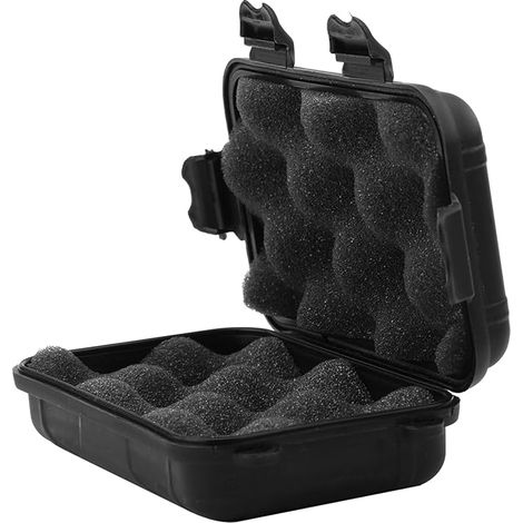 Bravix Boîte De Rangement Étanche Antichoc Extérieure, 17 X 11 X 5cm Noir Mini Boîte Antichoc De Stockage Étanche Universelle Scellée, Boîte De Protection Survie En Plein Air Pour La Pêche Camping Ran