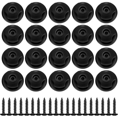 Bravix 20 Pièces Crochet De Bâche Ronds, Crochets Boutons De Fixation, Crochet Ridelle De Bâche En Plastique Pour Filet Remorque Et Bache Remorque Véhicules