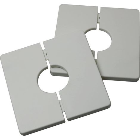 Bravix Lot De 2 Cache-tuyaux Carrés Autocollants En Plastique Pvc Pour Tuyau De Douche De 33 Mm De Diamètre