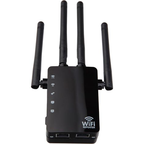 Bravix Amplificateur De Signal Wifi Sans Fil Répéteur Amélioré Double Bande 1 200 M Routeur Haute Puissance 2,4 Et 5g (noir， 90x173x70mm