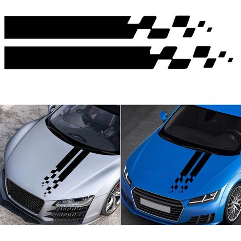 Autocollant En Vinyle Pour Capot De Voiture Pour Voiture Auto Racing Sport Corps Jupe Toit Capot Pare-chocs Rayures Universel Modifié Vinyle Autocollant Car Decor (noir) 8021cm