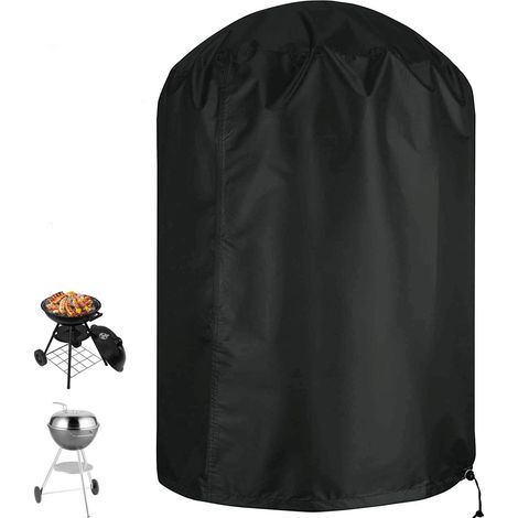 Bravix Housse Pour Barbecue Sphérique Imperméable Anti-déchirure Tissu Oxford 210d Anti-uv Avec Sangle Latérale Coupe-vent Noir Φ71 X 73 Cm