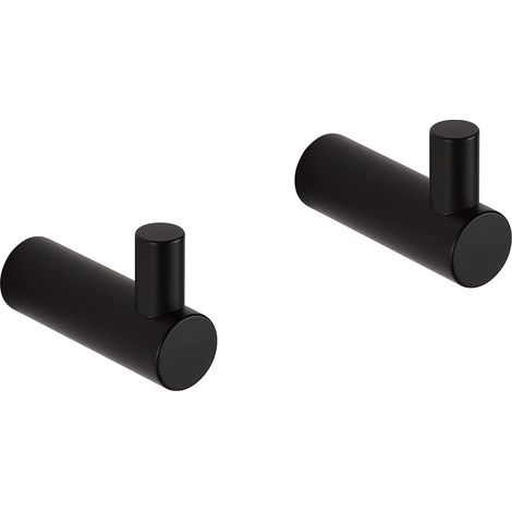 Bravix Lot De 2 Crochets Muraux En Acier Inoxydable Pour Salle De Bain Et Cuisine Noir