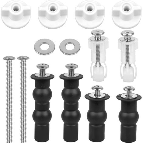 Bravix Abattant Wc Fixations Charnières, Vis D'Expansion Pour Lunette De Toilette, Universelles Vis Et Boulons Pour Sièges De Toilette, Pour Siège De Toilette (kit De Fixation Pour Toilettes 1)