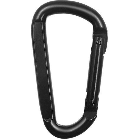 Bravix Mousqueton Noir Inox À Ressort Diamètre 8mm - Longueur 8 Cm - Lot De 2. Crochet Mousqueton Polyvalent Intérieur/extérieur Pour Hamac, Porte-clés, Camping, Pêche, Balançoire Et Accessoires De Ra