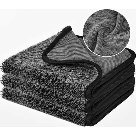 Lot De 3 Chiffon Microfibre Voiture, 30 40cm Serviette Pour Auto Moto, Chiffon En Microfibres Lavettes Micro Fibre Absorbant